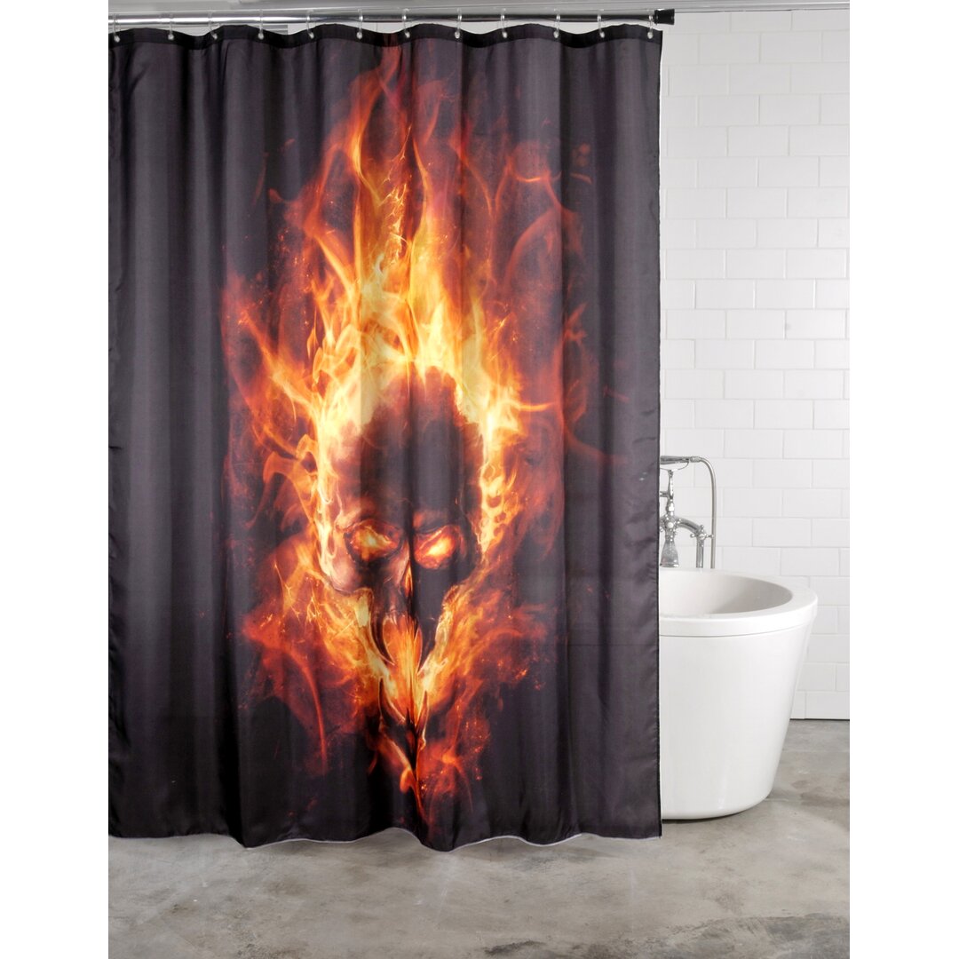 Shower Curtain black,gray,red