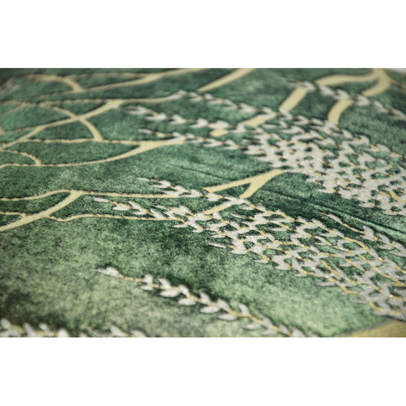 Metallic Square Velvet Pillow Cover & Insert, 18" x 18", Evergreen