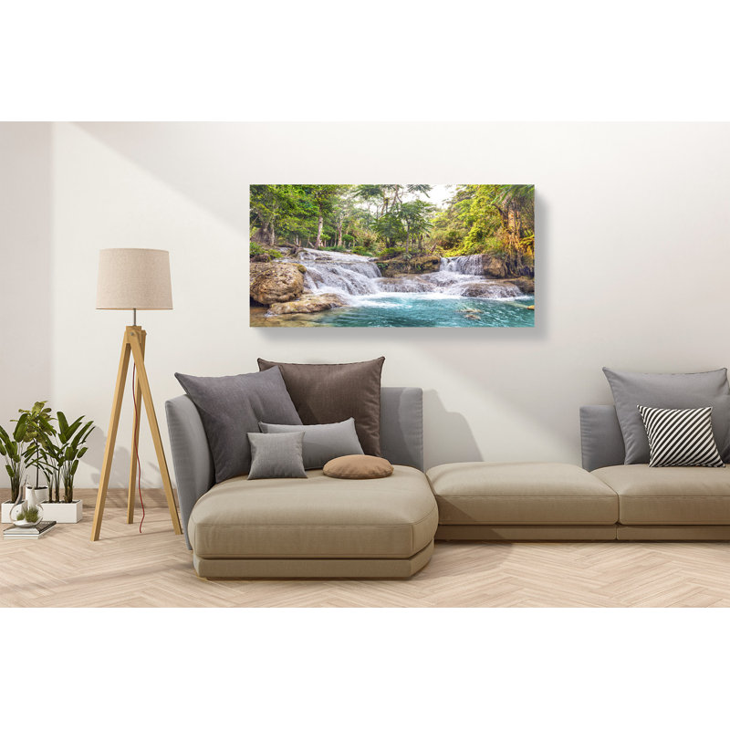 Kuang Si Falls, Luang Prabang, Laos by Pangee Images - Wrapped Canvas Print, 35cm H x 70cm W x 4cm D