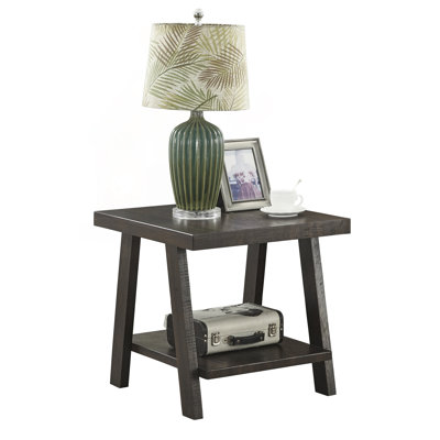 Rich Espresso Shelf End Table