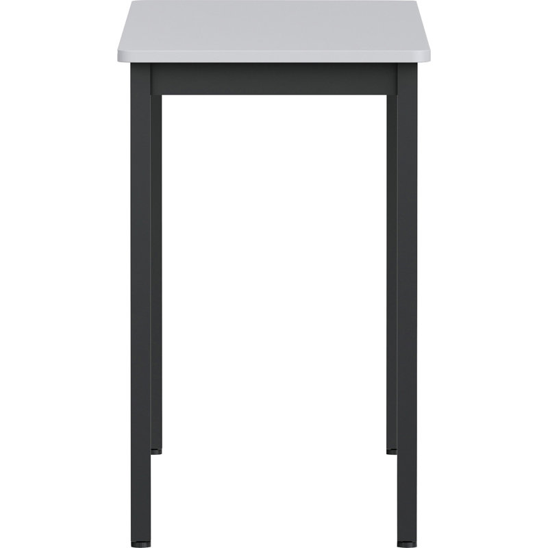 Gray Rectangle Utility Table with Powder Coated Steel Base
