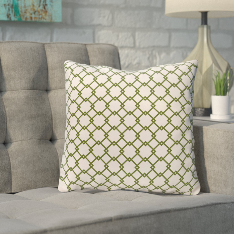 Holiday Brights Square Pillow Cover & Insert, 26"x26", Off-White / Evergreen