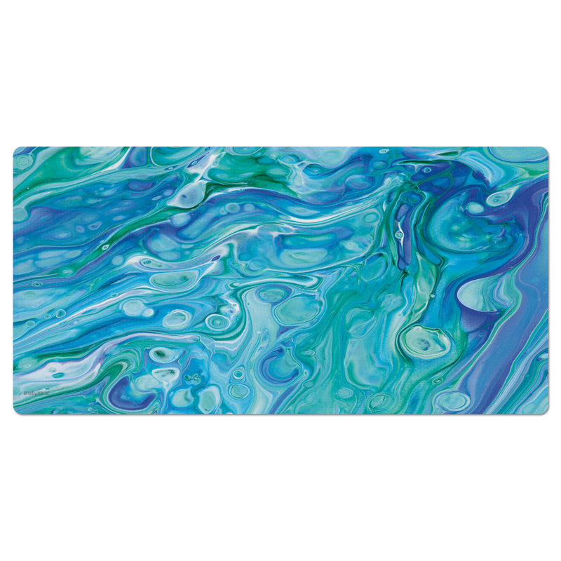 CounterArt Blue Fluidity Large Waterproof Desk Protector Mat 32" x 16"