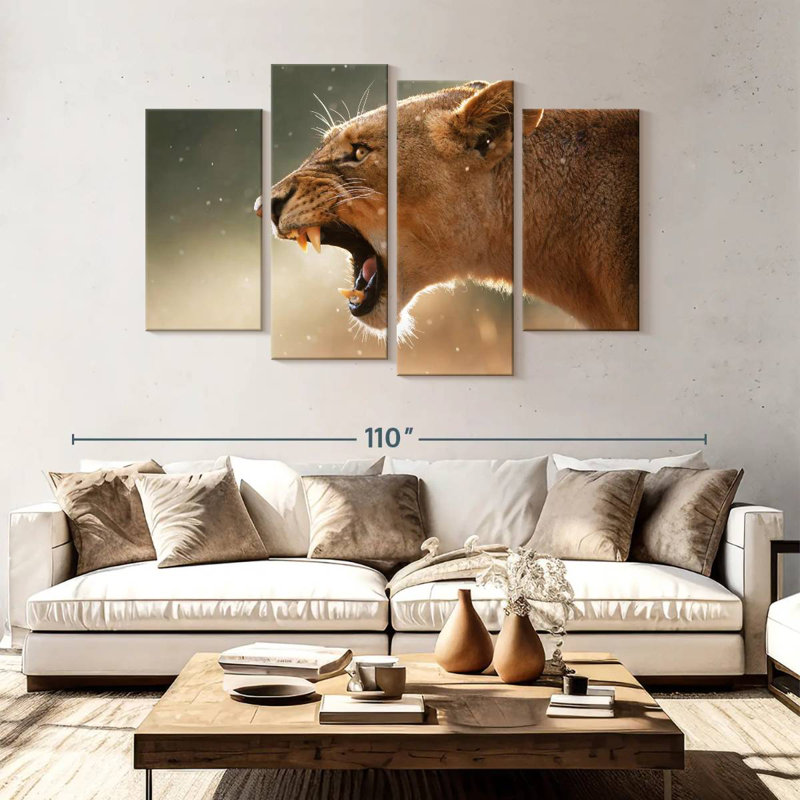 Lionne majestueuse, H 54 po x l 84 po