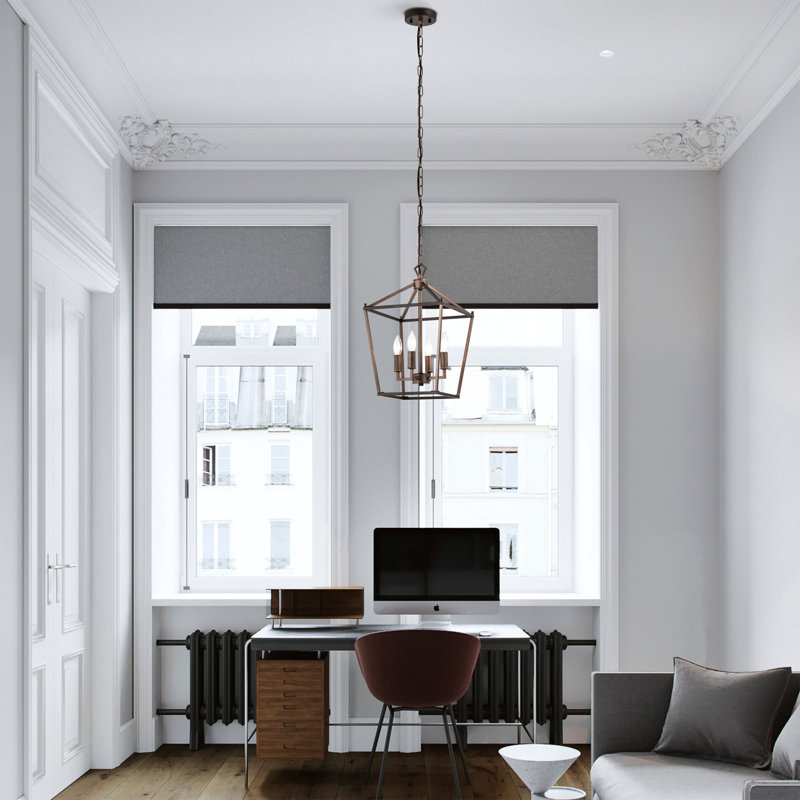 Svetlan 4 - Light Lantern Square / Rectangle Chandelier, Oil Rubbed, 16.9" H x 11.8" W x 11.8" D