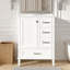 Meuble-lavabo de 24,8 po avec lavabo en céramique, armoire autoportante moderne avec porte à fermeture en douceur, tiroir profond, tiroir peu profond et tiroir large pour un rangement peu encombrant-130628259-130628260
