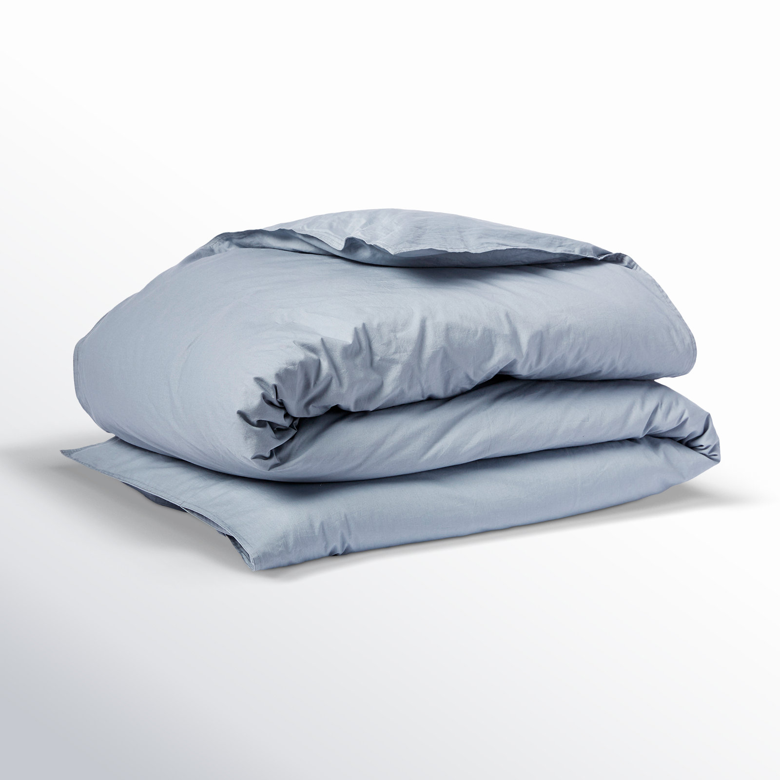 Organic Cotton Percale Duvet Cover, King/Cal King Duvet Cover, Steel Blue