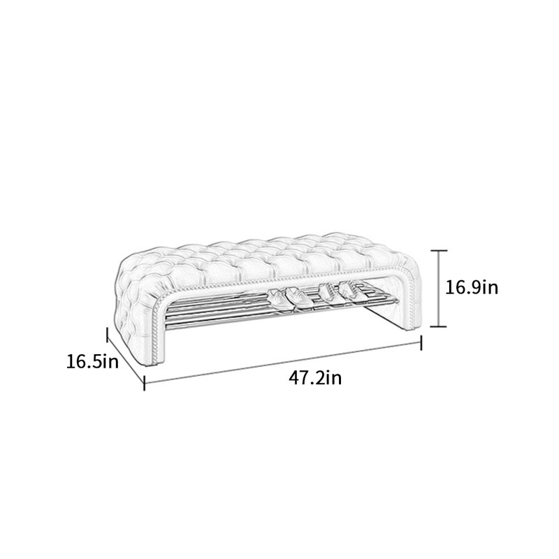 6 Pair Shoe Storage Bench, Green