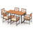 6 - Person Wood Patio Dining Set with Rectangular Table , Cushions Included