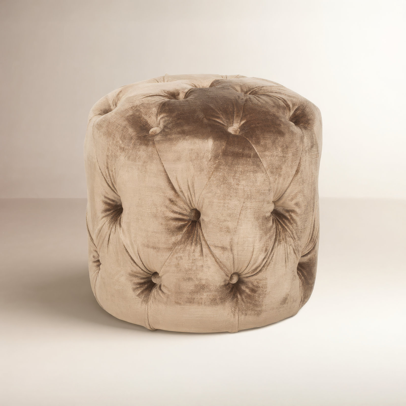Burnes 16" Linen Upholstered Ottoman, Champagne Linen