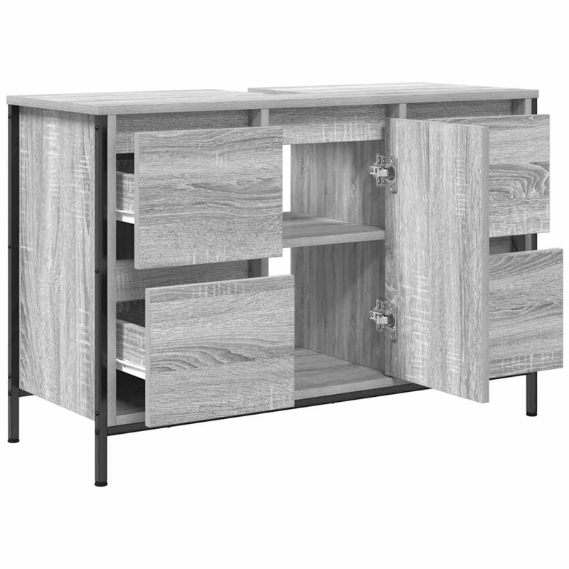 90mm Single Bathroom Vanity with Basin, Grey