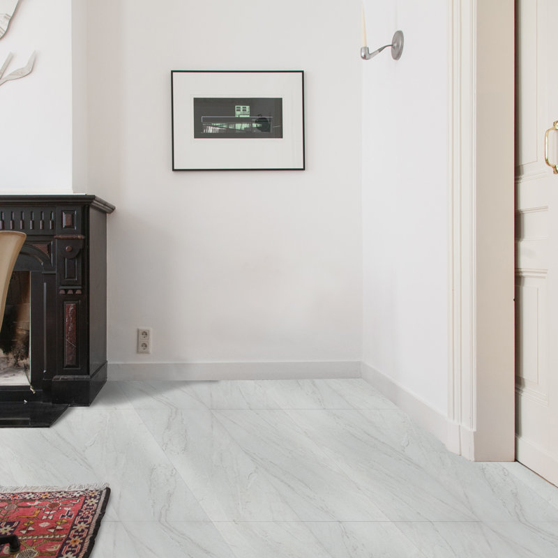 12'' W x 12'' L x 1.5 mm Peel and Stick Vinyl Floor Tiles,Luxury Vinyl Tile, Ivory White