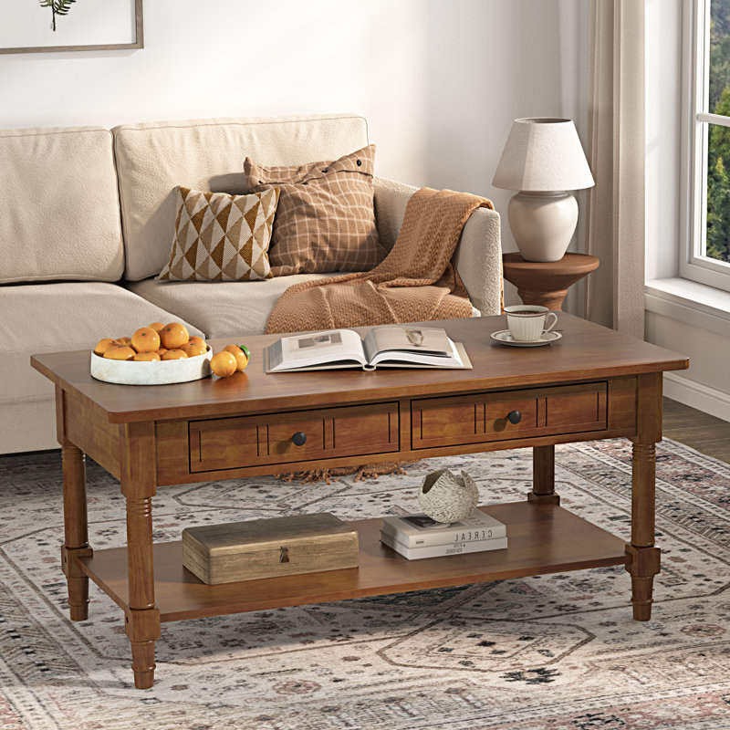 Table basse rectangulaire de style moderne du milieu du siècle, 100 % bois massif.
