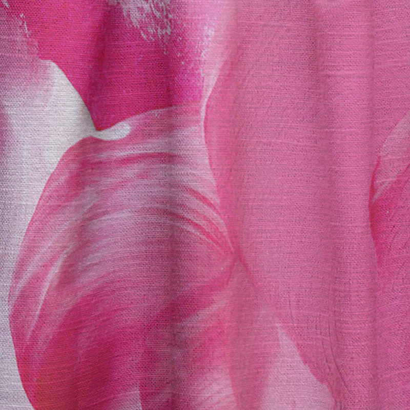 Fuchsia et nuages liquides roses - Rideau abstrait - Velours obscurcissant - 1 panneau, Rose, L 52 po x L 63 po, Rose / blanc