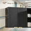 Armoire de rangement murale à 3 portes avec tablette réglable, conception cannelée pour salle de bain, salle de lavage, cuisine et garage, bois aggloméré, l 35,43 po x H 23,62 po x P 11,81 po