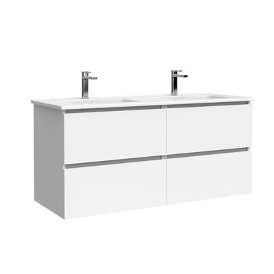 Meuble-lavabo mural blanc mat Andrae
