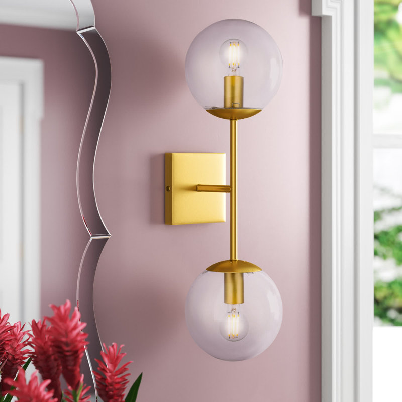 Antonia Dimmable Wallchiere, Brass, Clear, 1 Light