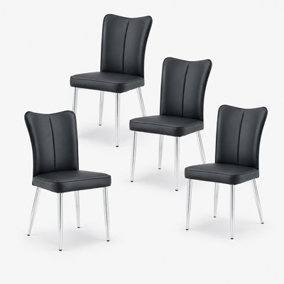 Faux Leather Upholstered Metal Dining Chair