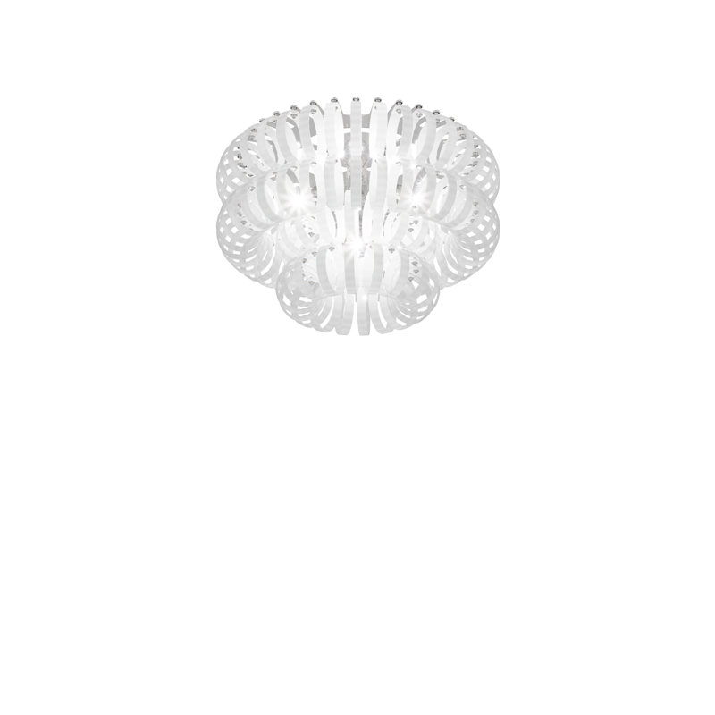 Ecos Ceiling Lamp 60A White Striped Glossy Chrome E26 Ul, White Striped, Glossy Chrome