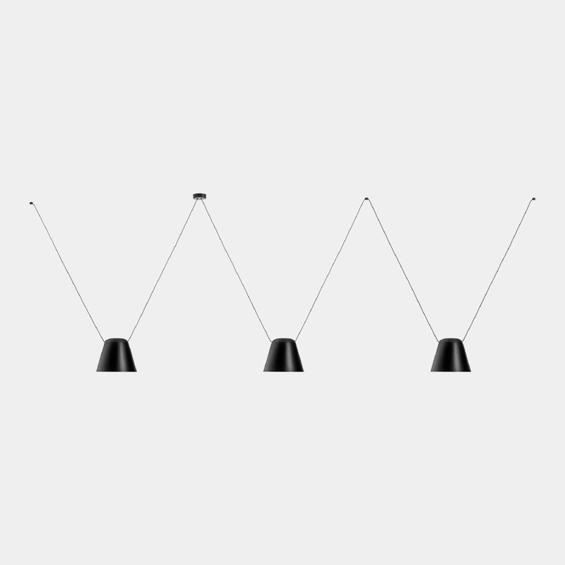 Auvent latéral attique avec câble central 3 cônes, Noir, H 86,63 po x l 118,13 po x P 9,5 po