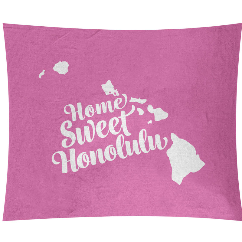 Tapisserie murale honolulu hawaii, H 27,5 po x l 37,5 po, Rose