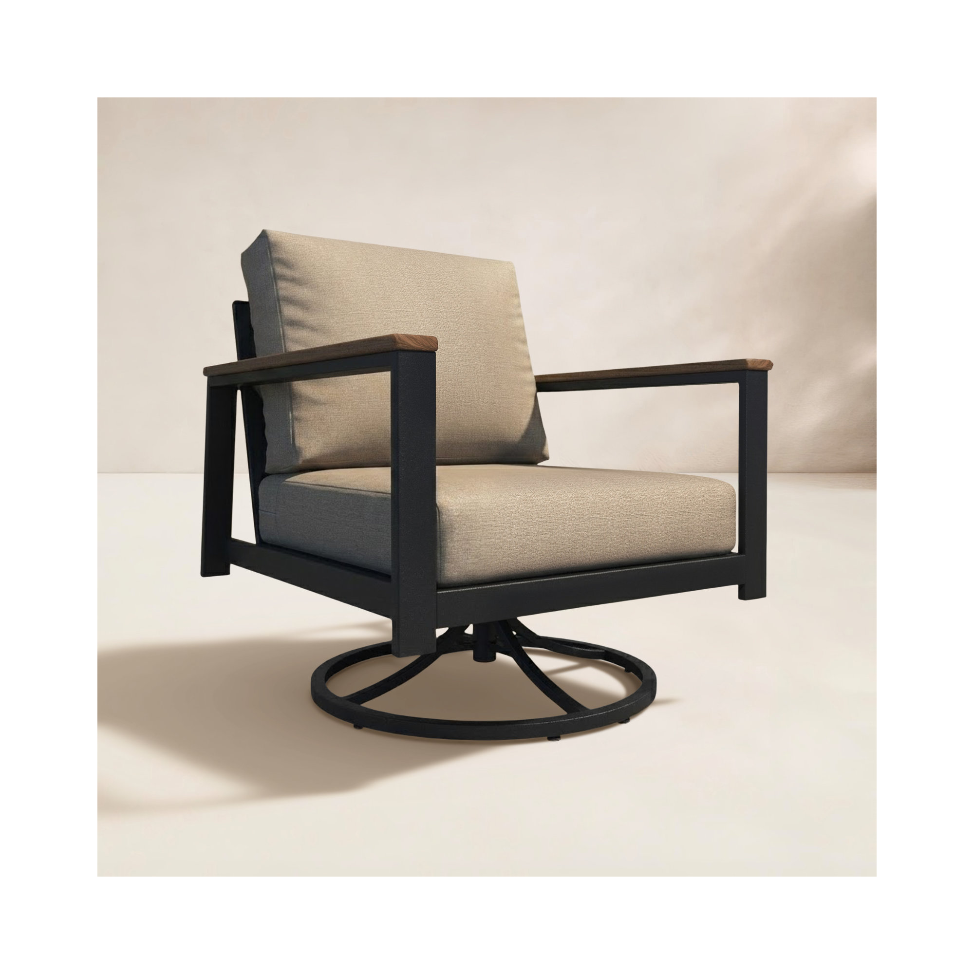 Townsend Outdoor Rocking Metal Chair with Sunbrella® Cushions, Cast Ash Sunbrella® Plainweave