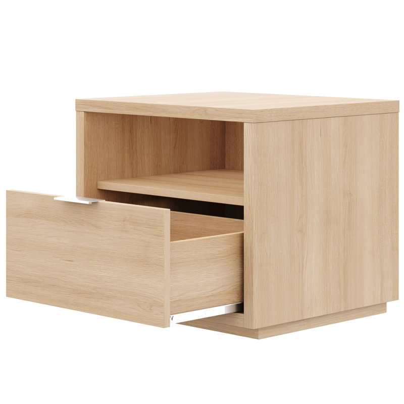 Table de chevet à 1 tiroir, Beige