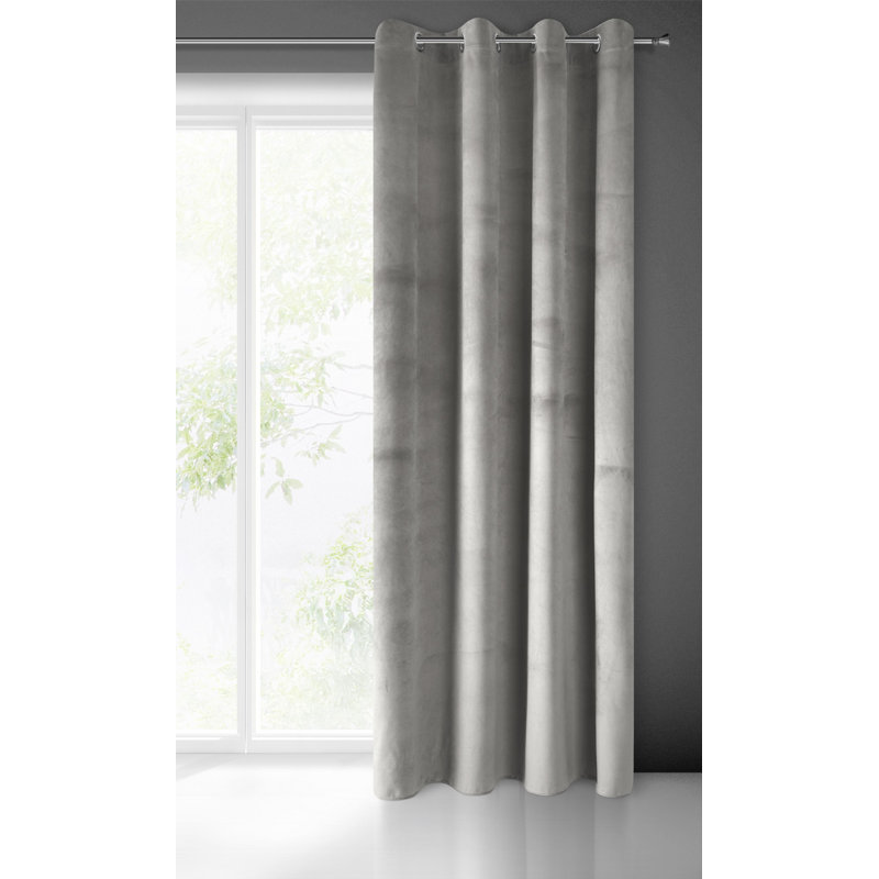 Tavarozzi Eyelet Blackout Curtain, Grey