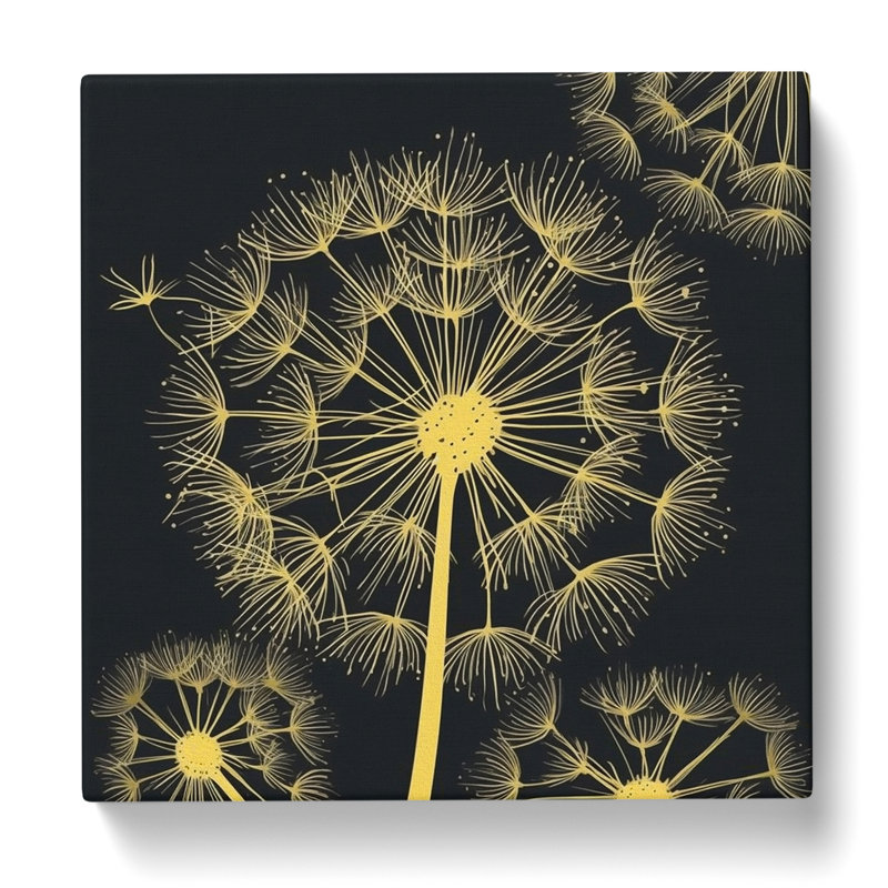 Dandelion Art Deco - Wrapped Canvas