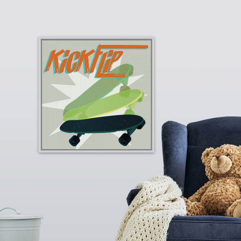 « sk8r iii », art sur toile Persaud, 24" H x 24" W x 1.75" D, White Floating Frame