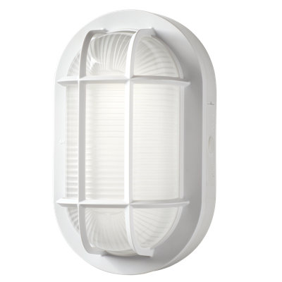 8.5in. Oval White LED Outdoor Wall Ceiling Bulkhead Light 3 Color Temperature Weather Rust Resistant
