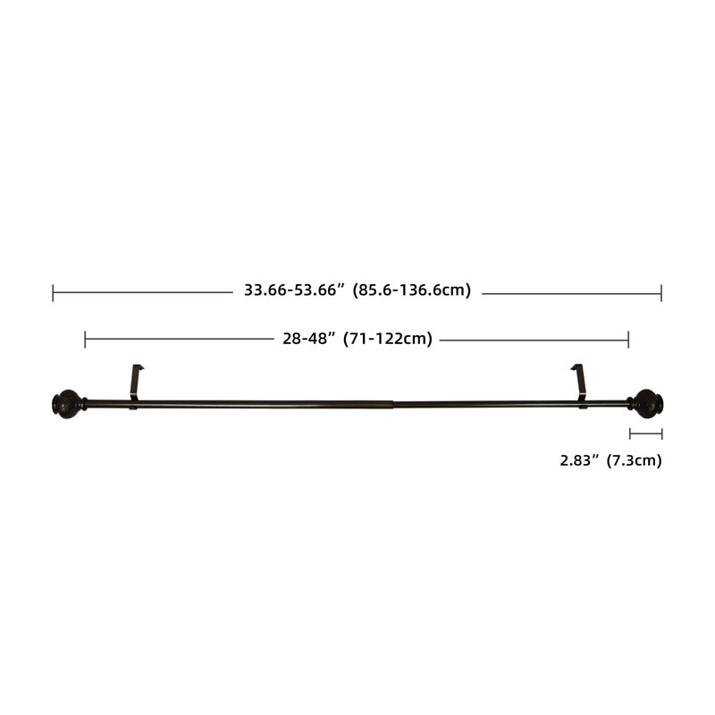 Thadine Steel Adjustable 0.75'', 2.36" H x 53.66" W x 2.36" D, Bronze