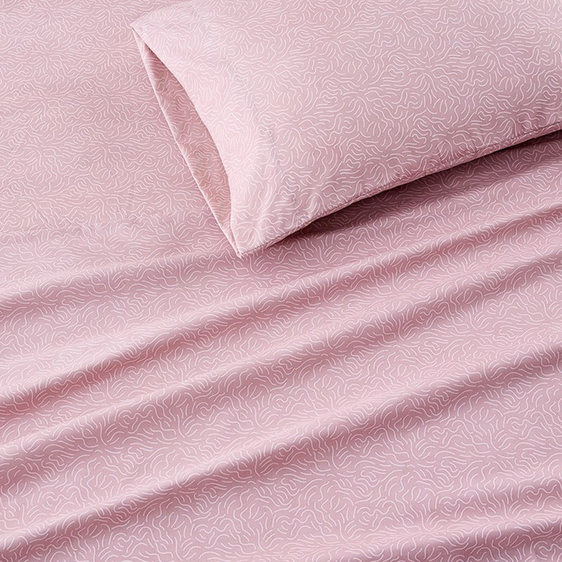 Drap pour grand lit 4 pièces Soft Smooth avec motif élégant et gai, 100% microfibre, infroissable pour toutes les saisons, comprend 1 l 90 po x L 102 po, l 60 po x L 80 po + P 14 po, 2 taies d'oreiller l 20 po L 30 po