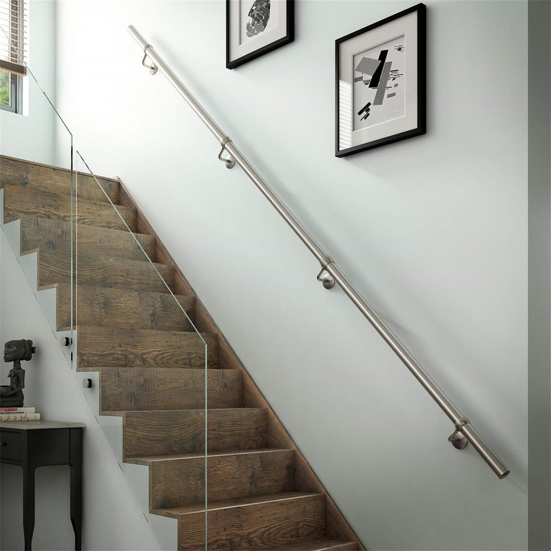4cm H x 360cm W Stair Banister, Polished Stainless Steel