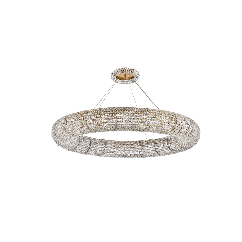 Gonzalas 24 - Light Dimmable Wagon Wheel Chandelier, Gold
