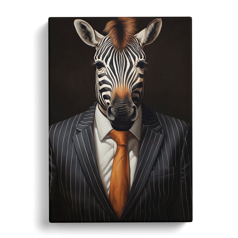 Zebra In A Suit No.2 - Print, 60cm H x 40cm W x 3cm D