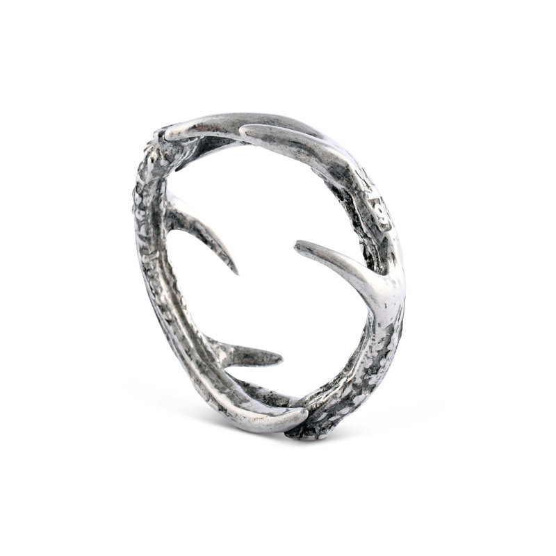 Lodge Pewter Antler Horn Napkin Ring