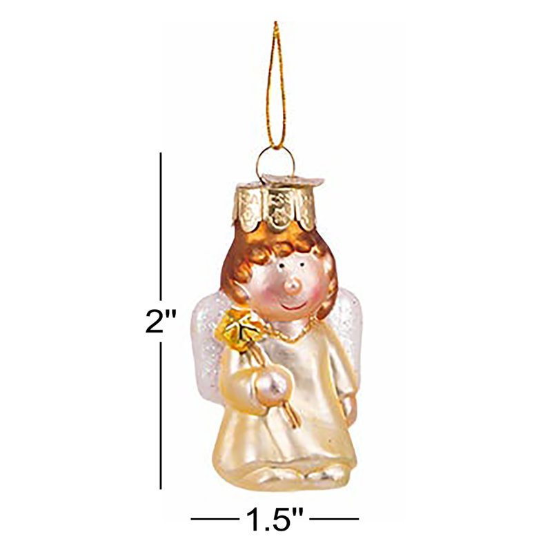 2'' Glass Christmas Hanging Figurine Ornament