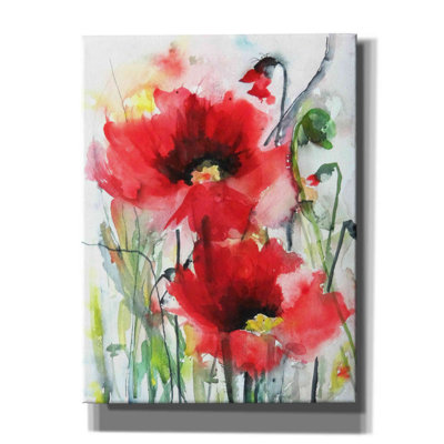 «Red Poppies» par Karin Johannesson, art mural sur toile
