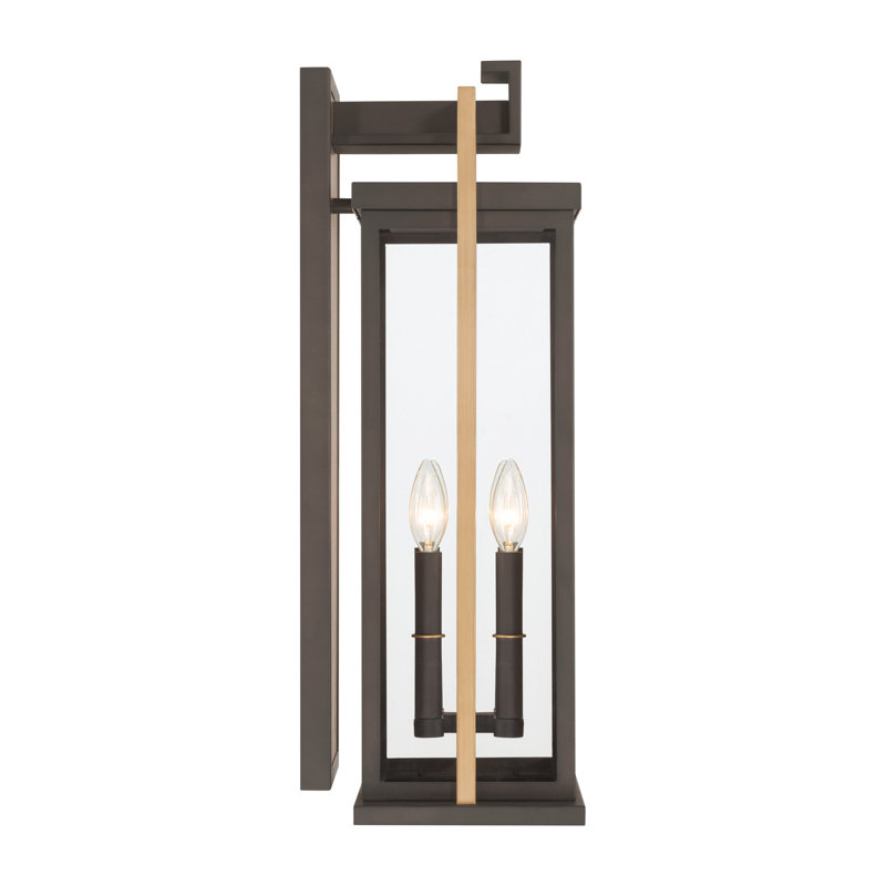 Bronny 9.75'' Twilight Bronze + Textured Gold Outdoor Sconce, 4 Lights, 24" H x 9.75" W x 8.75" D