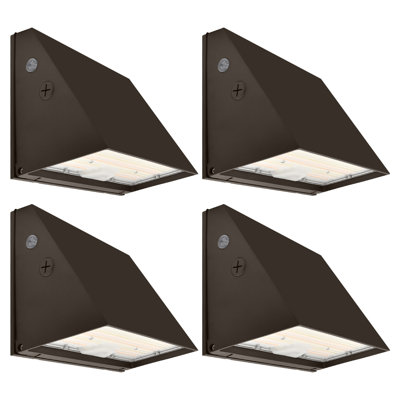 Luxrite LED Full Cutoff Wall Pack Light, 30W-60W, 3CCT, Up to 8100LM, TII/TIII/TIV Optics, Dusk to Dawn Photocell, IP65, Dimmable, UL & DLC 4 Pack