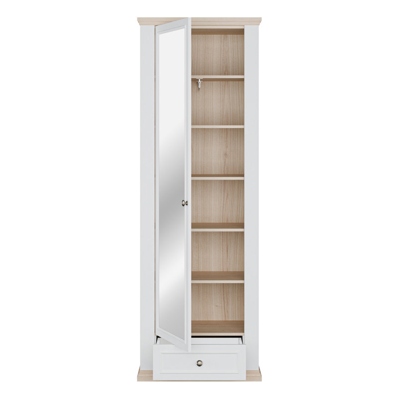 1 Door Manufactured Wood Wardrobe, Light Grey/Light Oak