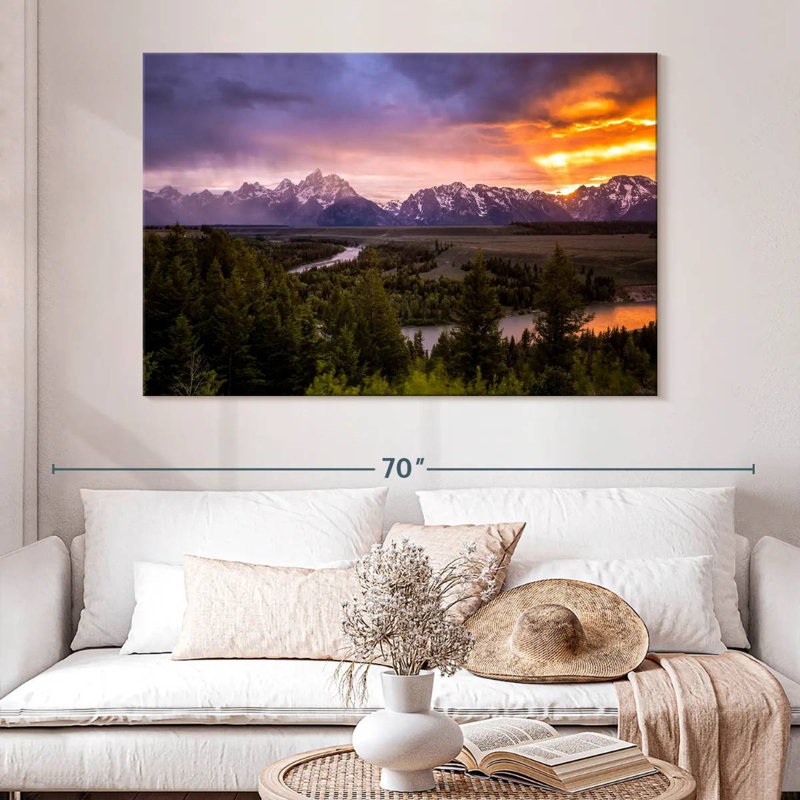 Alvord Grand Teton Pigments au coucher du soleil, H 34 po x l 51 po