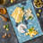 Ambesonne Ocean Cutting Board Large Size Pattern with Dolphins Pale Blue White