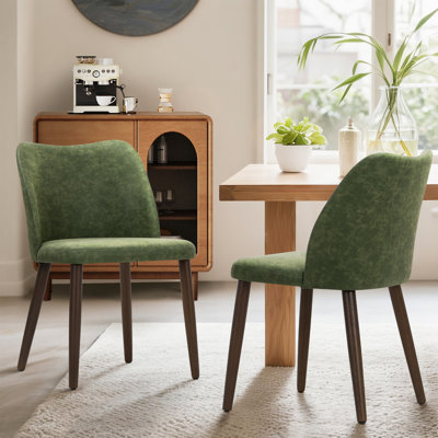 Petites chaises de salle à manger rembourrées en bois massif - Courbe ergonomique et rembourrage moelleux pour espaces multiples
