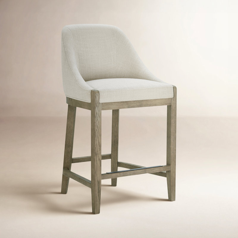 Nerina Upholstered Counter Stools (Set of 2), Effie Linen Performance Linen, 2