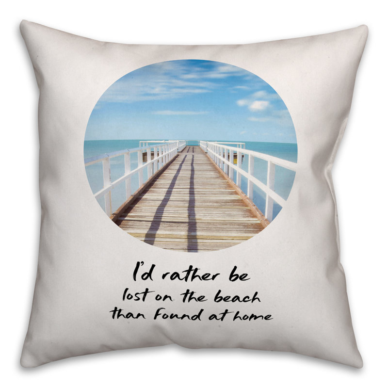  I'd Rather Be Lost on the Beach Throw Pillow
