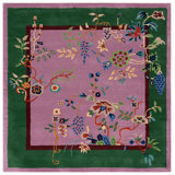 Phaong Hand Tufted Wool/Cotton Floral Rug in Purple/Green