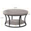 Table basse ronde avec rangement, table de cocktail à 2 niveaux-887951355