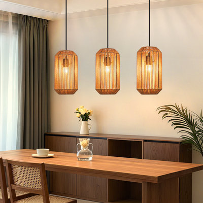 3 - Light Stainless Steel Caged Pendant
